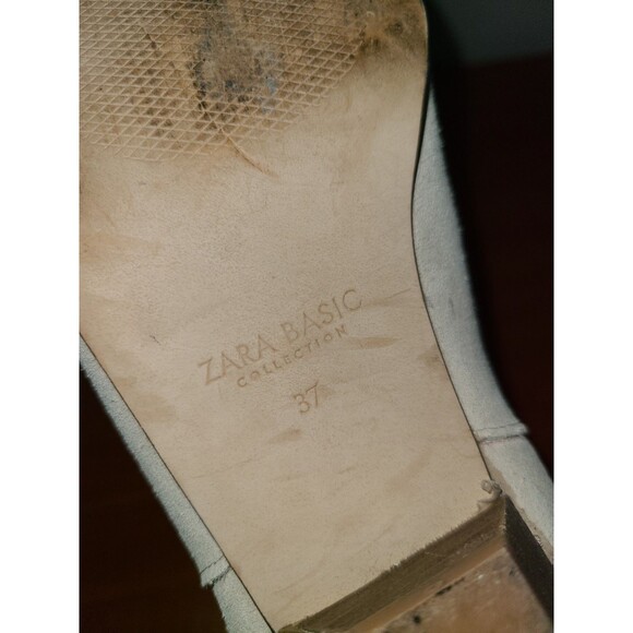 Zara Basic Collection Fringe Cream Suede Ankle Boots EU37 US7 ‘Display Shoes’ - Picture 8 of 10